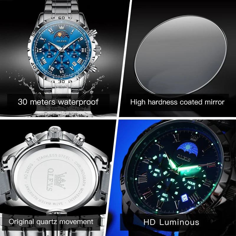 OLEVS Moon phase Original Men's Watches